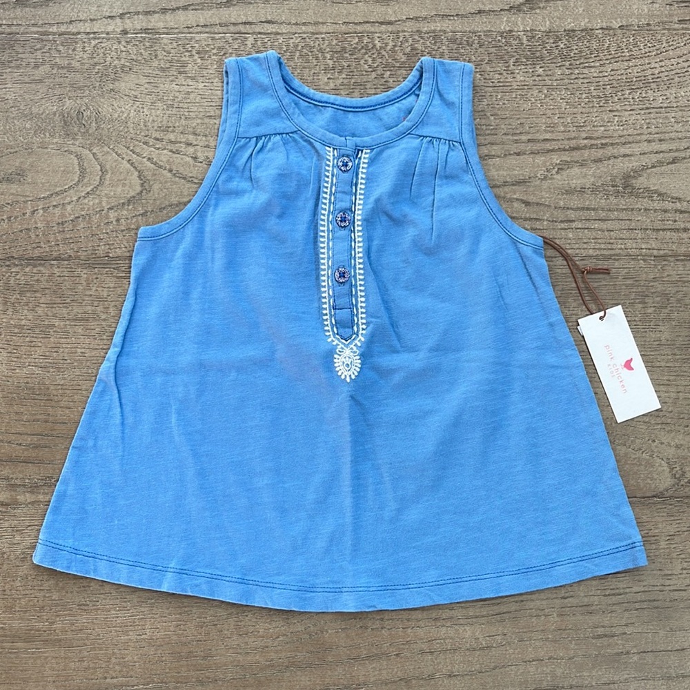Pink Chicken Girls Poppy Tank, blue, new with tags.